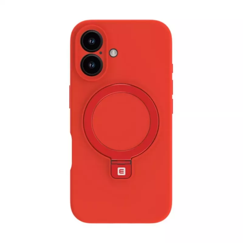 Evelatus Funda de silicona Soft Touch Premium con MagSafe y soporte para Apple iPhone 16 roja
