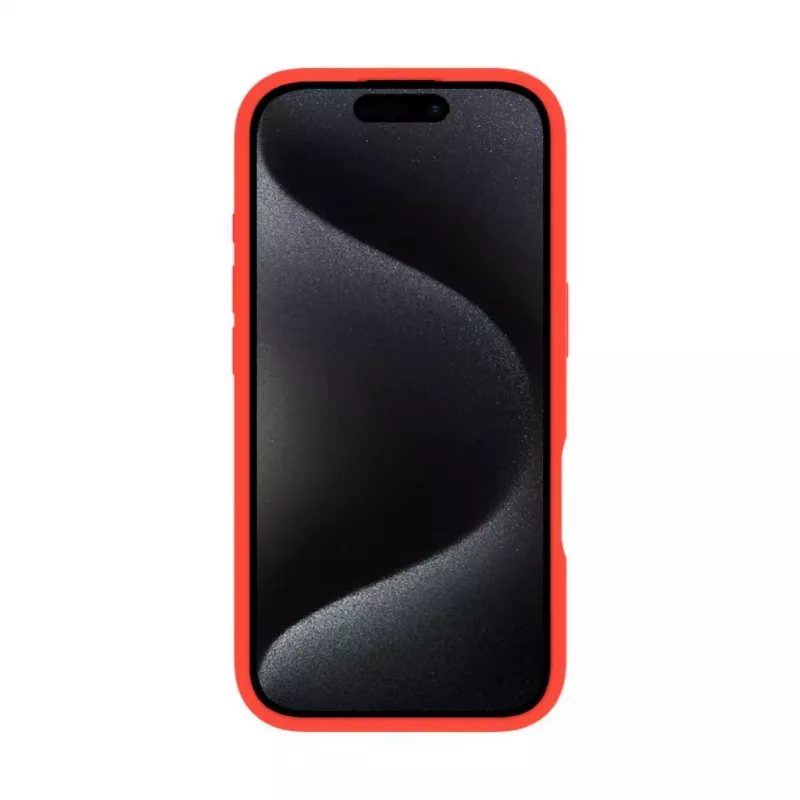 Evelatus Funda de silicona Soft Touch Premium con MagSafe y soporte para Apple iPhone 16 roja
