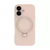 Evelatus Funda de silicona Soft Touch Premium con MagSafe y soporte para Apple iPhone 16 Pink Sand
