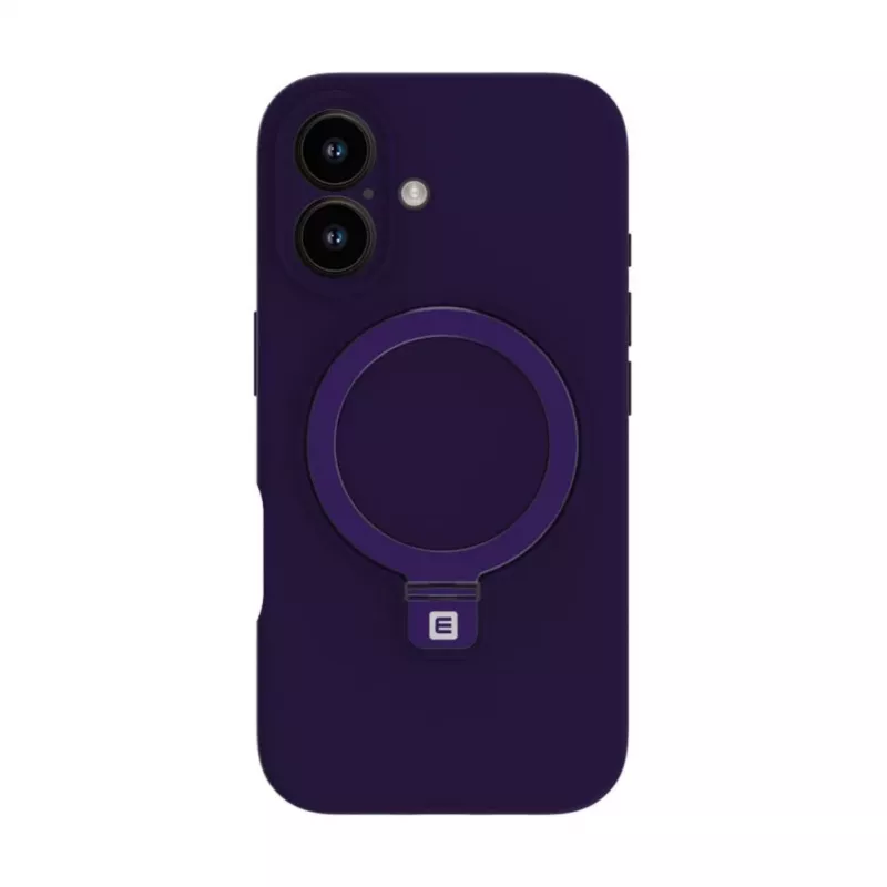 Evelatus Funda de silicona Soft Touch Premium con MagSafe y soporte para Apple iPhone 16 morada