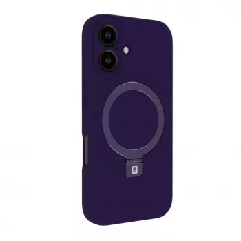 Evelatus Funda de silicona Soft Touch Premium con MagSafe y soporte para Apple iPhone 16 morada