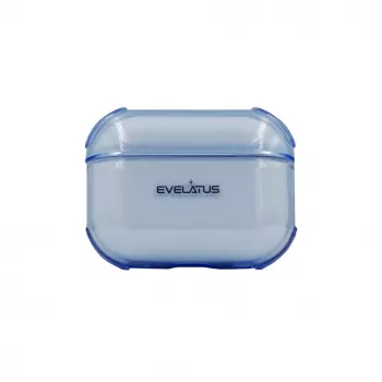 Evelatus Funda protectora de TPU para Apple AirPods 4 azul transparente