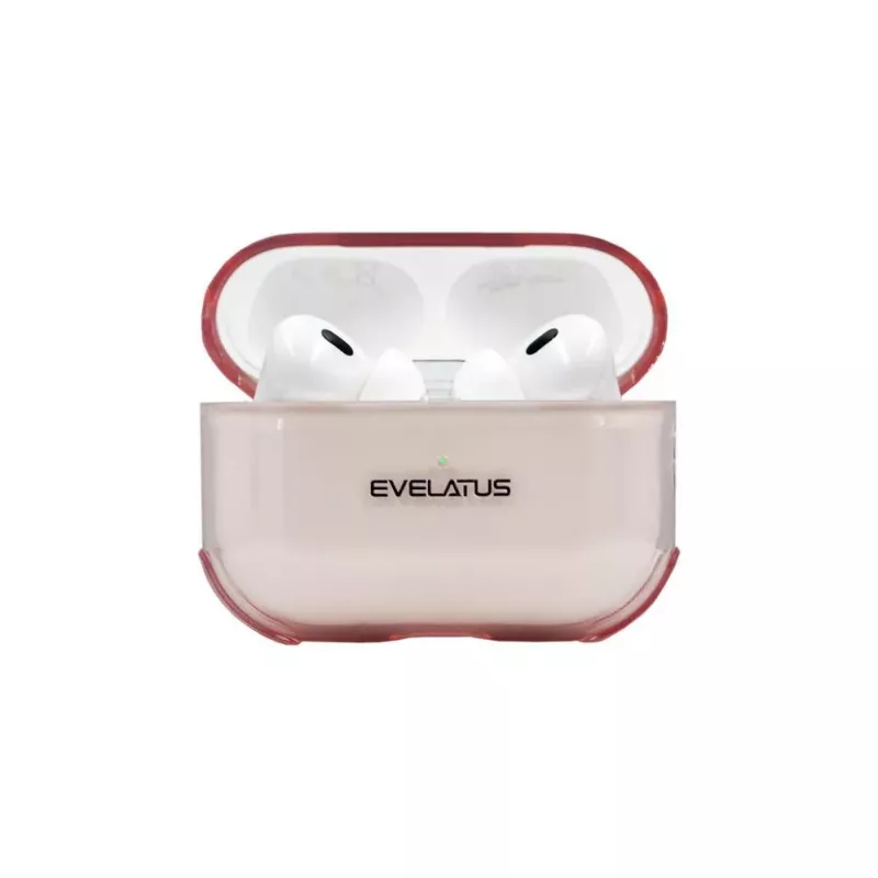 Evelatus Funda protectora de TPU para Apple AirPods Pro rosa transparente