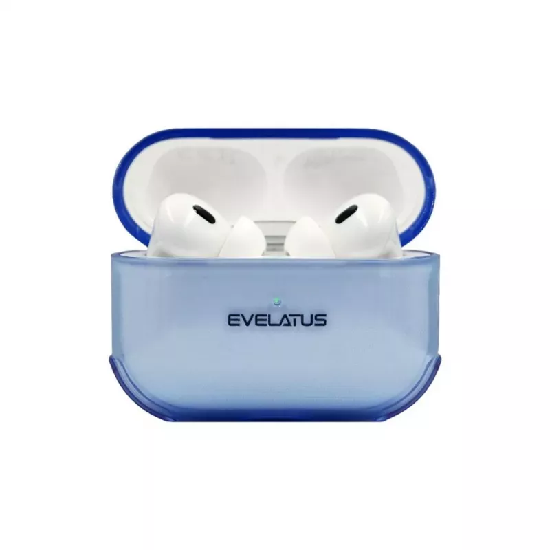 Evelatus Funda protectora de TPU para Apple AirPods Pro azul transparente