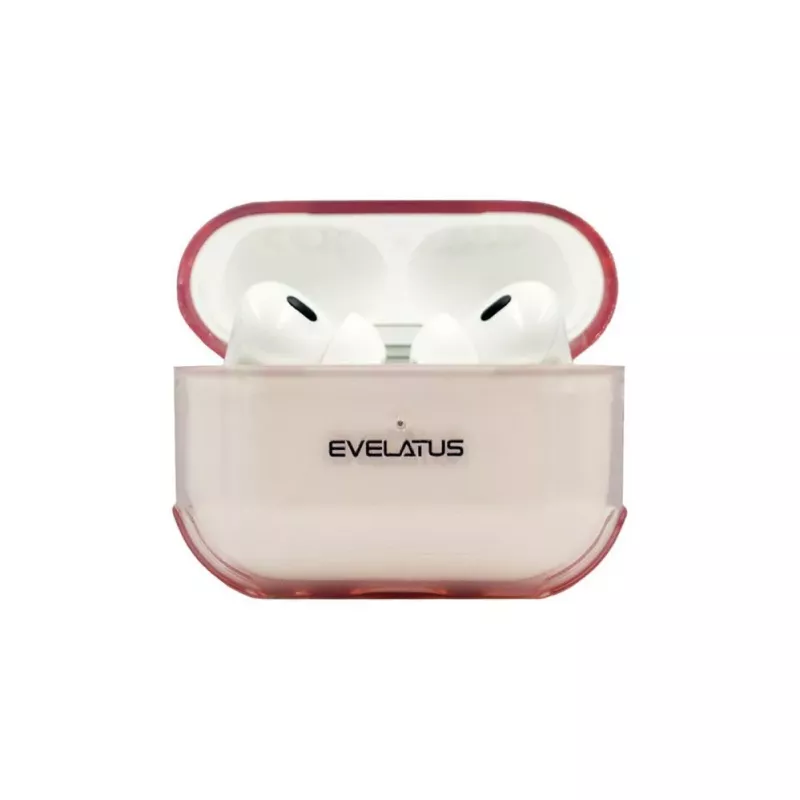 Evelatus Funda protectora de TPU para Apple AirPods Pro 2 rosa transparente