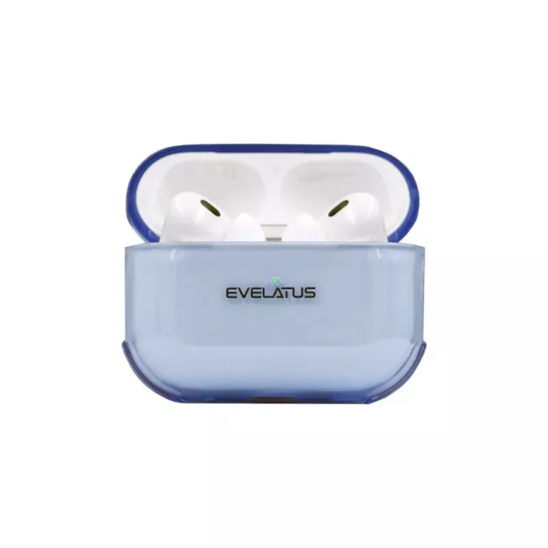 Evelatus Funda protectora de TPU para Apple AirPods Pro 2 azul transparente