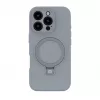Evelatus Funda de silicona Soft Touch con MagSafe y soporte para Apple iPhone 16 Pro Max plateada