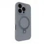 Evelatus Funda de silicona Soft Touch con MagSafe y soporte para Apple iPhone 16 Pro Max plateada