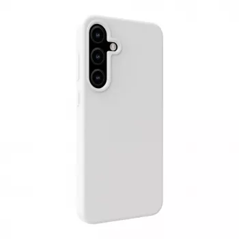 Evelatus Funda de silicona Soft Touch con MagSafe para Samsung Galaxy S25 blanca