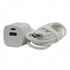 Evelatus FusionChage Wall Charger Bundle Adaptador de corriente 20W - Cable de silicona USB-C a USB-C 60W Blanco