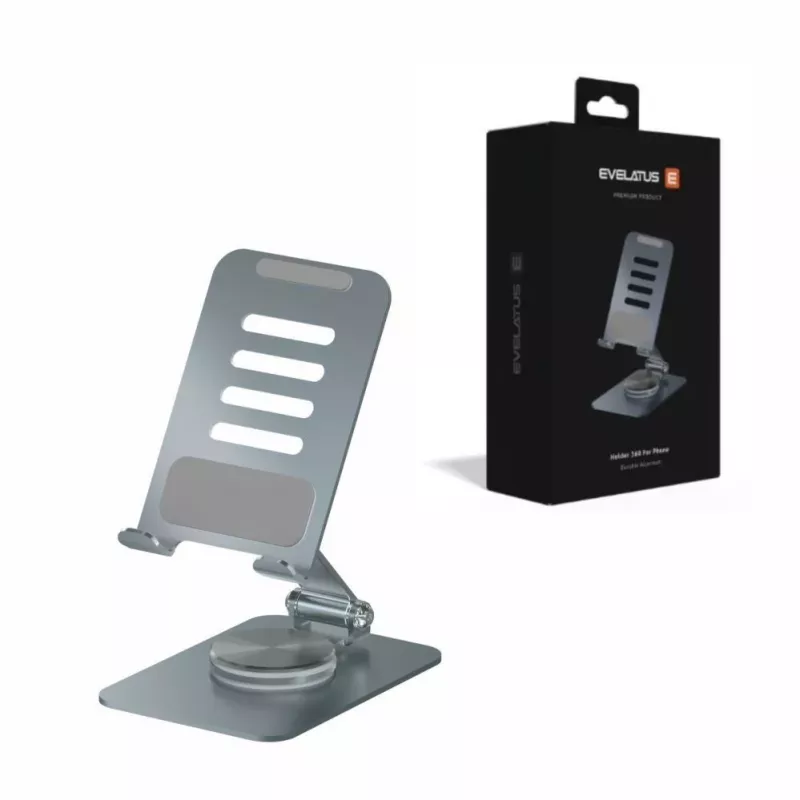 Evelatus Soporte Universal L24-A 360 para Teléfono L24-AHFP Aluminio Plata