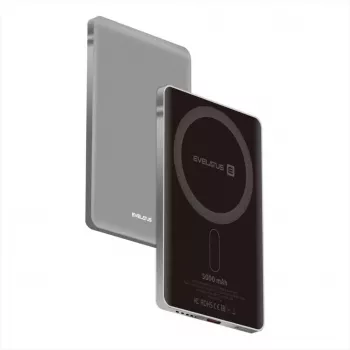 Evelatus Batería Externa PD20W 5000mAh MagLink Elite con Carga Inalámbrica Plata