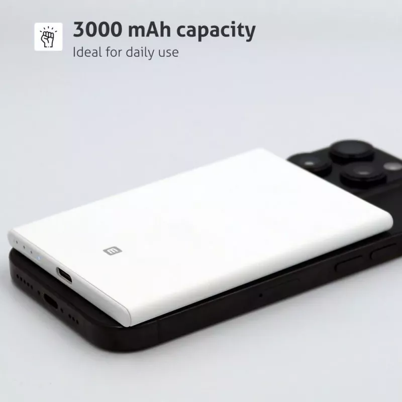 Evelatus Batería Externa 3000mAh Super Slim con Carga Inalámbrica EVEP03PBSSW Blanco