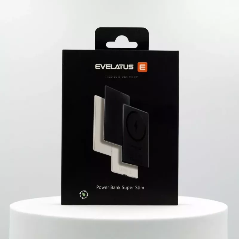 Evelatus Batería Externa 3000mAh Super Slim con Carga Inalámbrica EVEP03PBSSB Negro