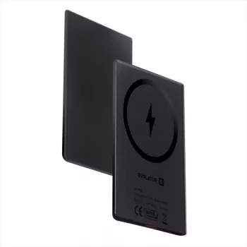 Evelatus Batería Externa 3000mAh Super Slim con Carga Inalámbrica EVEP03PBSSB Negro