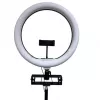 iLike Lámpara Anillo LED Selfie S14 36 cm + Trípode 2,1 m + Bandeja y 3 Soportes para Teléfono/Micrófono Negro
