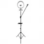 iLike Lámpara Anillo LED Selfie S12 31 cm + Trípode 2,1 m + Bandeja y 3 Soportes para Teléfono/Micrófono Negro