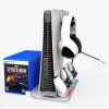 iLike DZ504 Slim Multi Dock Station para mandos PlayStation 5 PS5 con ventiladores y RGB, negro