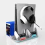 iLike DZ504 Slim Multi Dock Station para mandos PlayStation 5 PS5 con ventiladores y RGB, negro