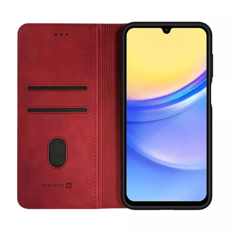 Evelatus Samsung Galaxy A15 Funda tipo libro Folio roja