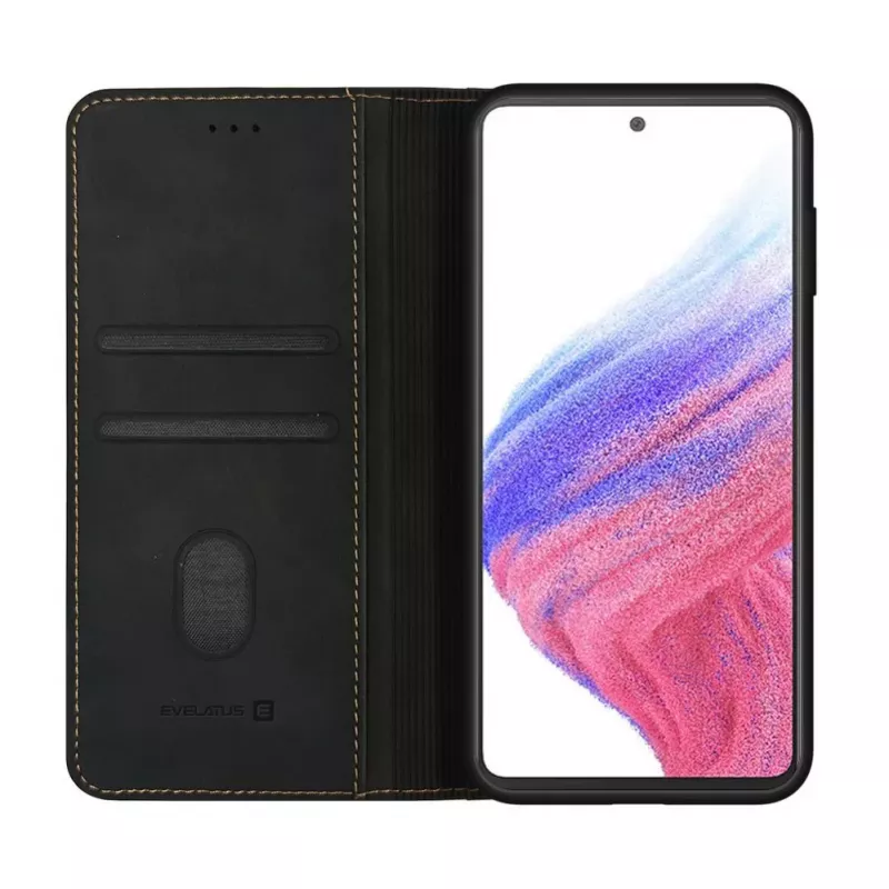 Evelatus Samsung Galaxy A53 Funda tipo libro Folio negra