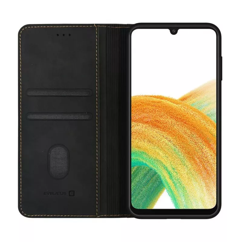 Evelatus Samsung Galaxy A33 Funda tipo libro Folio negra