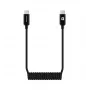 Cable en espiral AutoSpring Evelatus USB C a USB C 1.2M negro