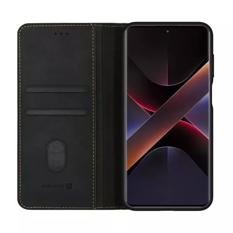 Evelatus Xiaomi Redmi Note 14 Pro 4G / Poco X7 Funda tipo libro Folio, negra