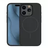 iLike Apple iPhone 15 Pro Funda de silicona Soft Touch con imán negra