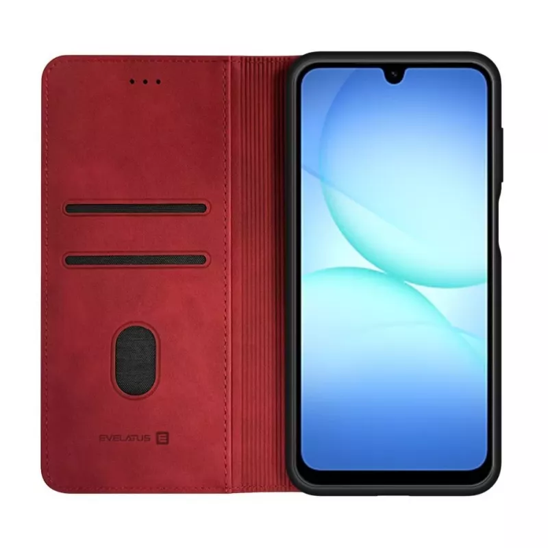 Evelatus Samsung Galaxy A17 Funda tipo libro, roja