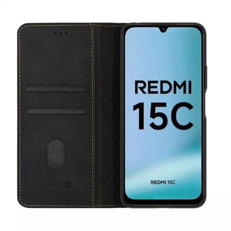 Evelatus Xiaomi Redmi 15C 4G/5G Book Case Folio Negro