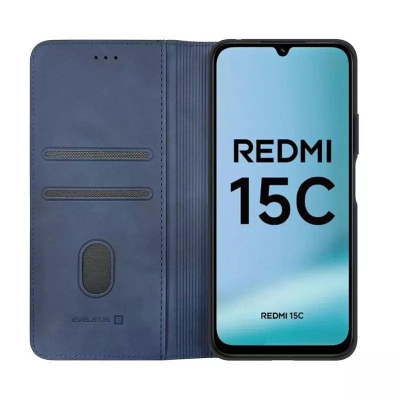 Evelatus Xiaomi Redmi 15C 4G/5G Book Case Folio Azul oscuro