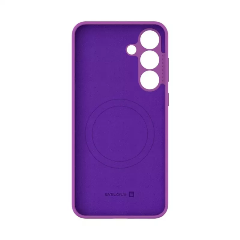 Evelatus Samsung Galaxy S25 FE Funda de silicona Premium Soft Touch magnética morada
