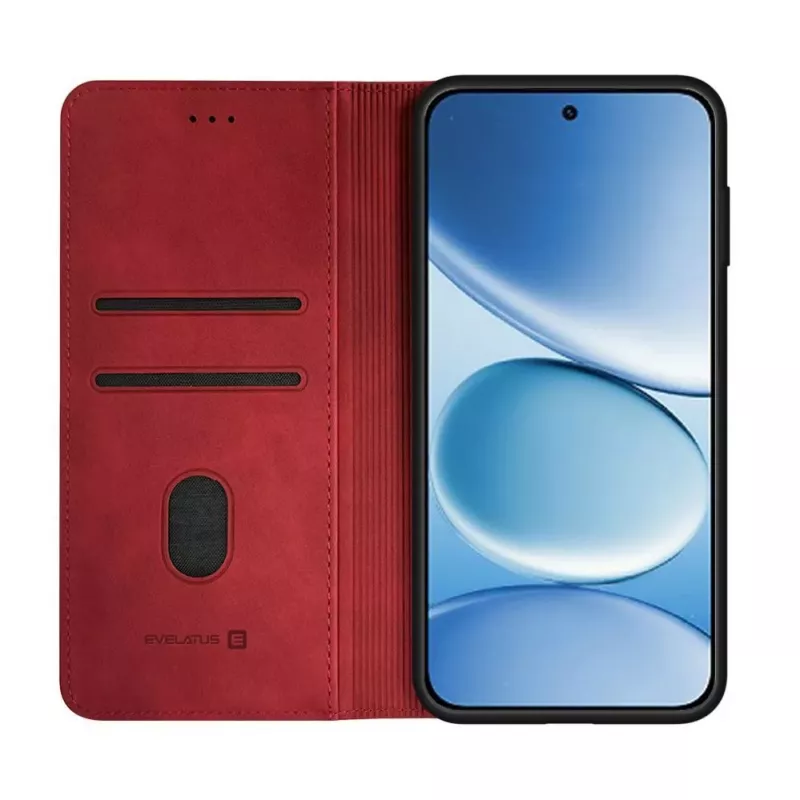 Evelatus Xiaomi Redmi Note 15 Pro Funda tipo libro roja