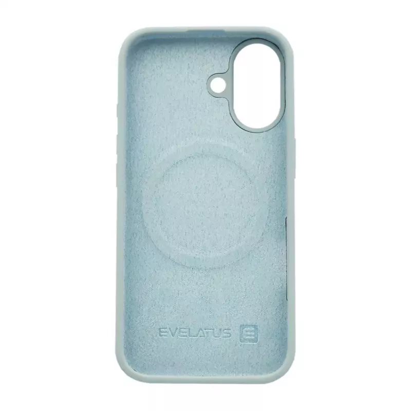 Evelatus Apple iPhone 17 Funda de silicona Premium MagSafe Soft Touch azul neblina