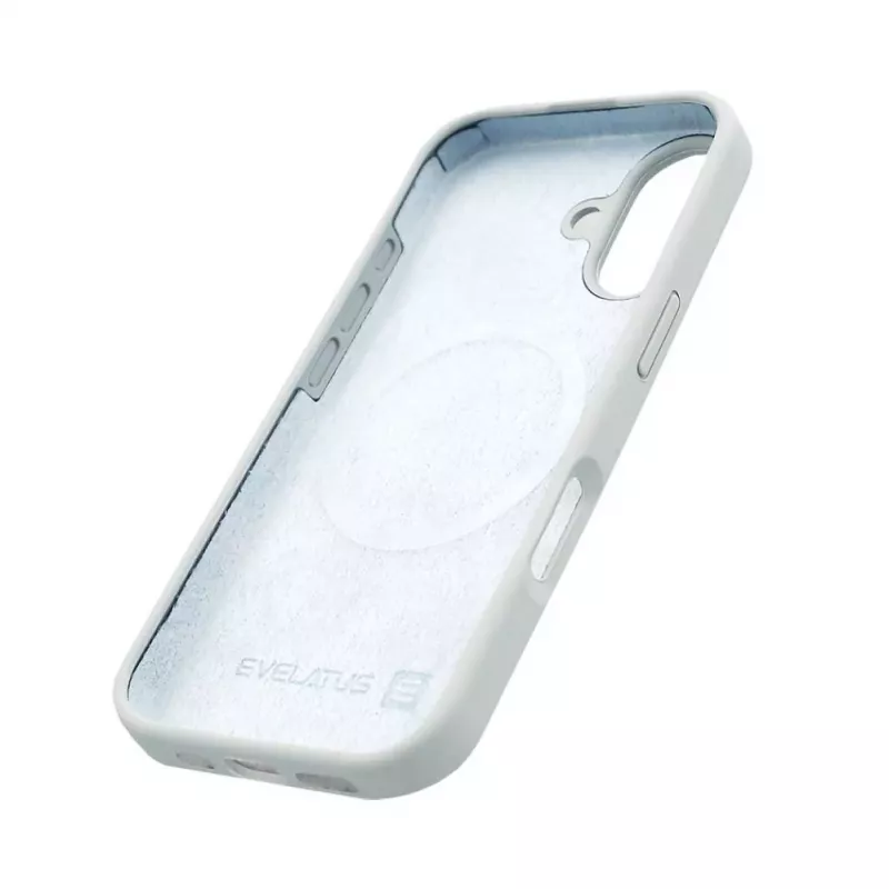 Evelatus Apple iPhone 17 Funda de silicona Premium MagSafe Soft Touch azul neblina
