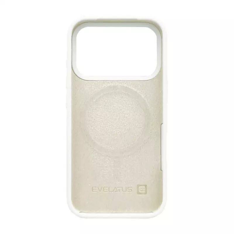 Evelatus Apple iPhone 17 Pro Funda de silicona Premium MagSafe Soft Touch plateada