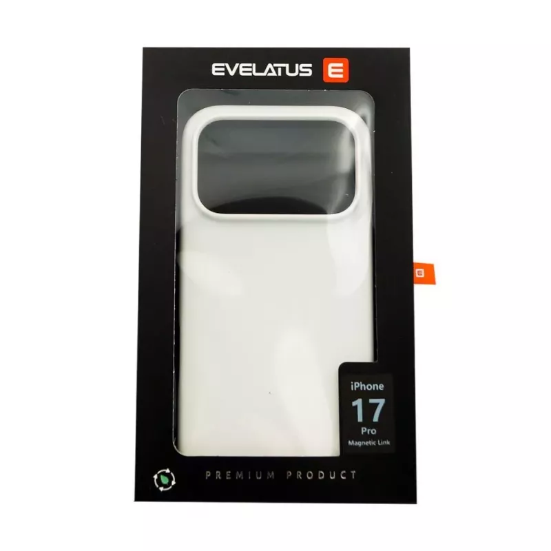Evelatus Apple iPhone 17 Pro Funda de silicona Premium MagSafe Soft Touch plateada