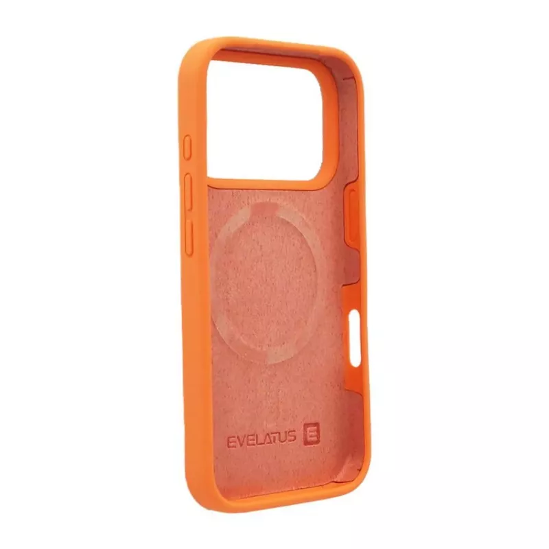 Evelatus Apple iPhone 17 Pro Funda de silicona Premium MagSafe Soft Touch papaya