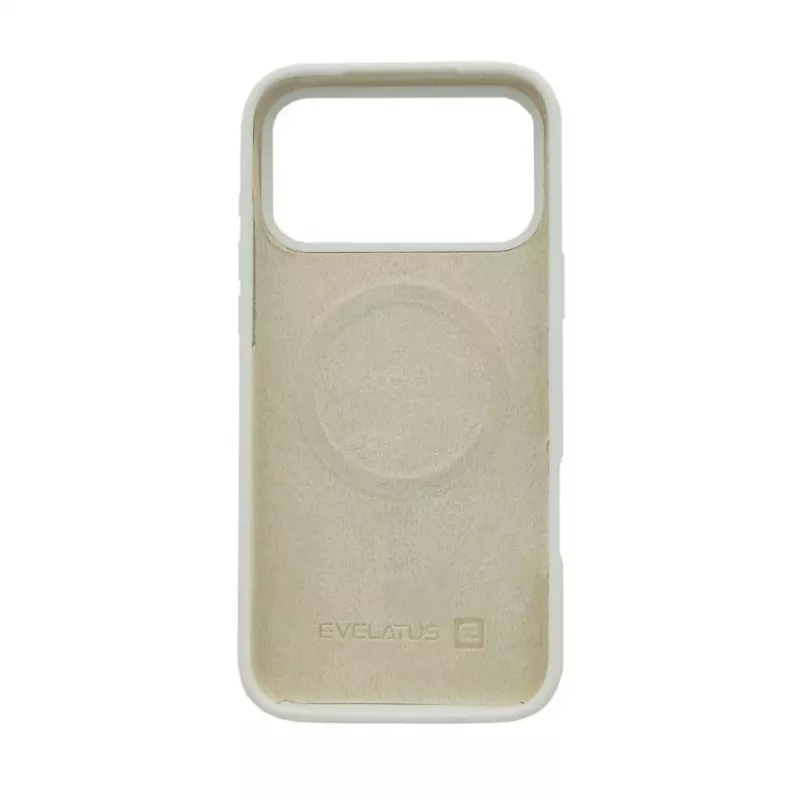 Evelatus Apple iPhone 17 Pro Max Funda de silicona Premium MagSafe Soft Touch plateada
