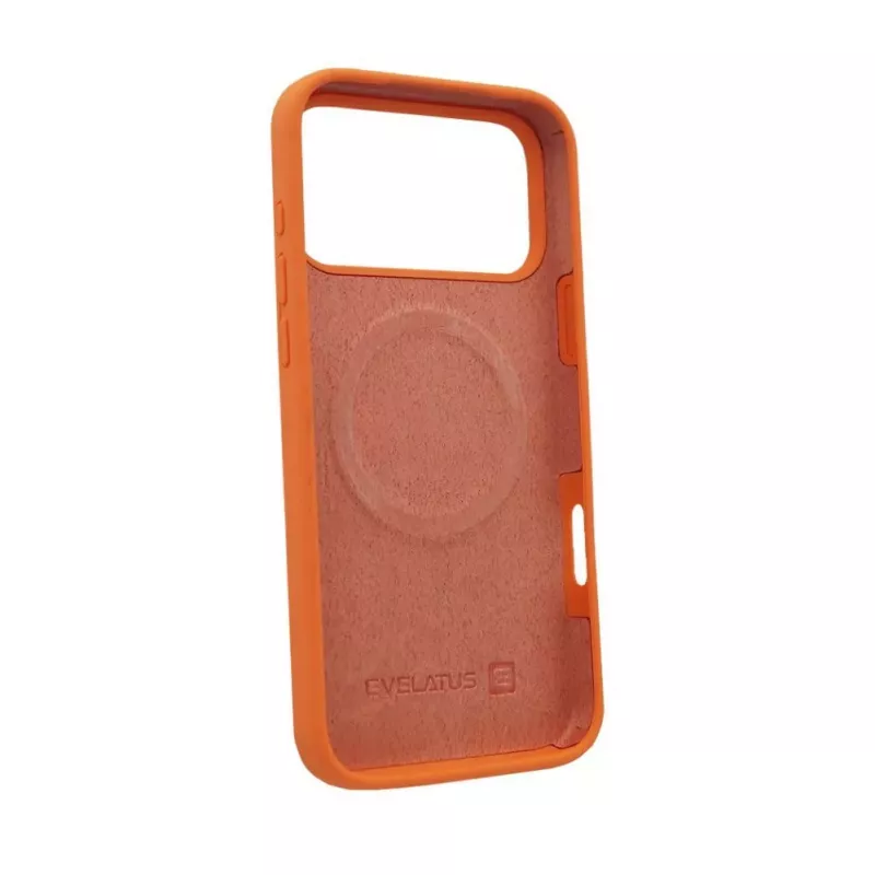 Evelatus Apple iPhone 17 Pro Max Funda de silicona Premium MagSafe Soft Touch papaya