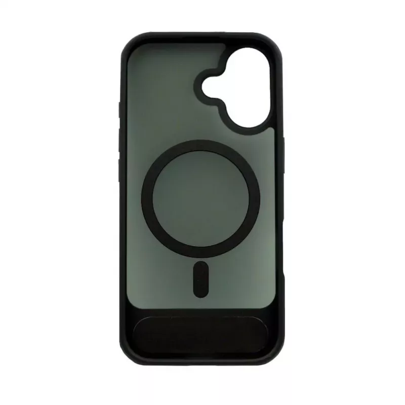 Evelatus Apple iPhone 17 funda con recubrimiento de goma MagSafe con soporte negra