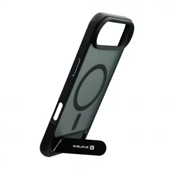Evelatus Apple iPhone 17 Air funda con recubrimiento de goma MagSafe con soporte negra