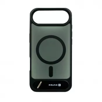 Evelatus Apple iPhone 17 Air funda con recubrimiento de goma MagSafe con soporte negra