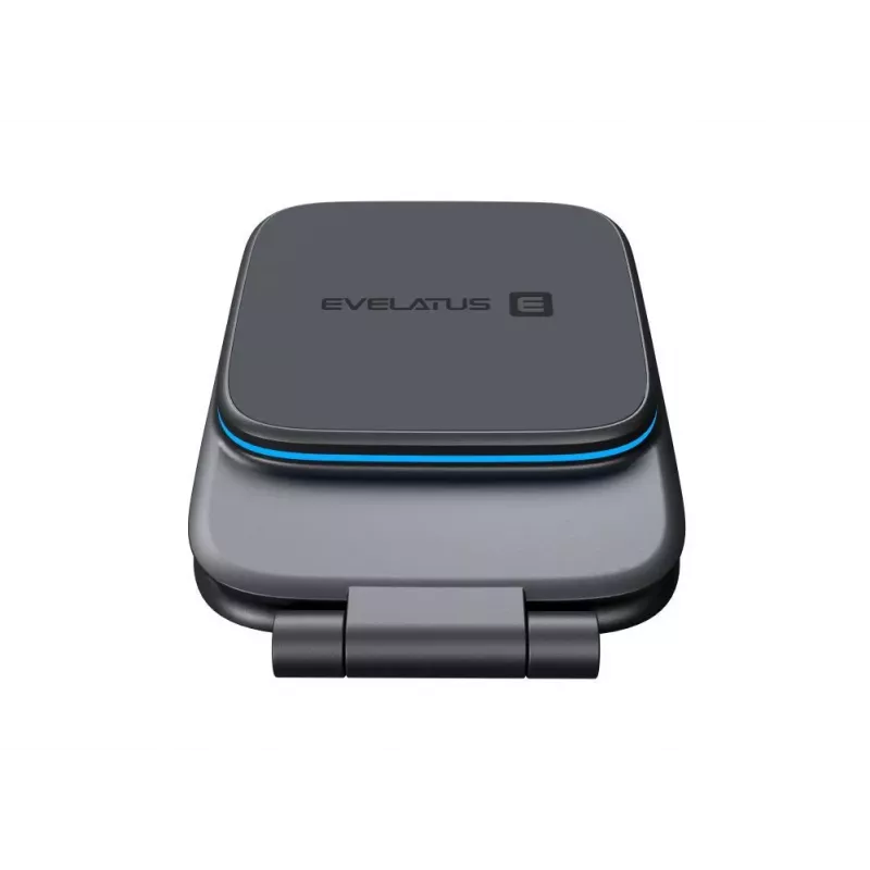 Evelatus MagSafe Qi soporte magnético con carga inalámbrica para pantalla de coche/salpicadero, portátil, tableta, monitor – negro
