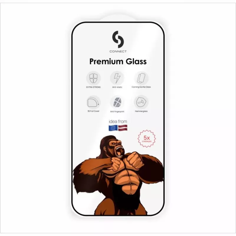 Connect Samsung Galaxy S26 Ultra Corning Gorilla Glass Anti-Static 3D Full Cover 5X Stronger negro