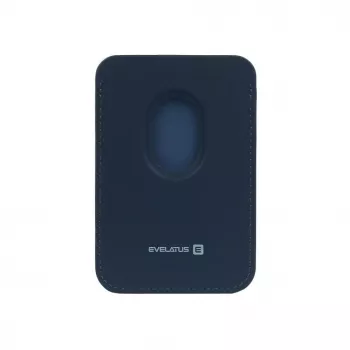 Evelatus Monedero Universal de Piel PU con MagSafe Azul Oscuro