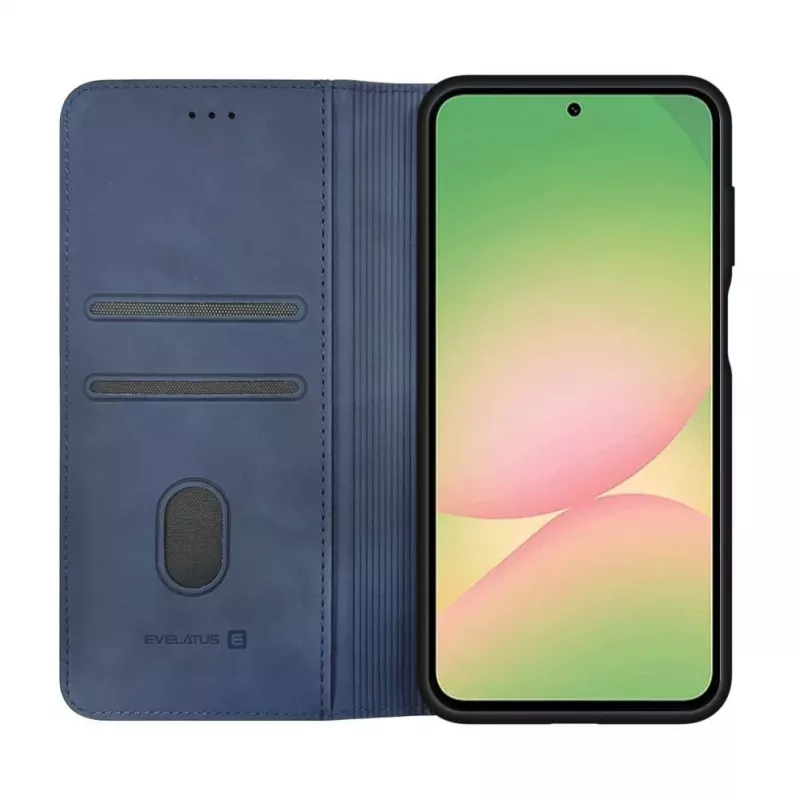 Evelatus Samsung Galaxy A57 Funda Tipo Libro Azul Medianoche