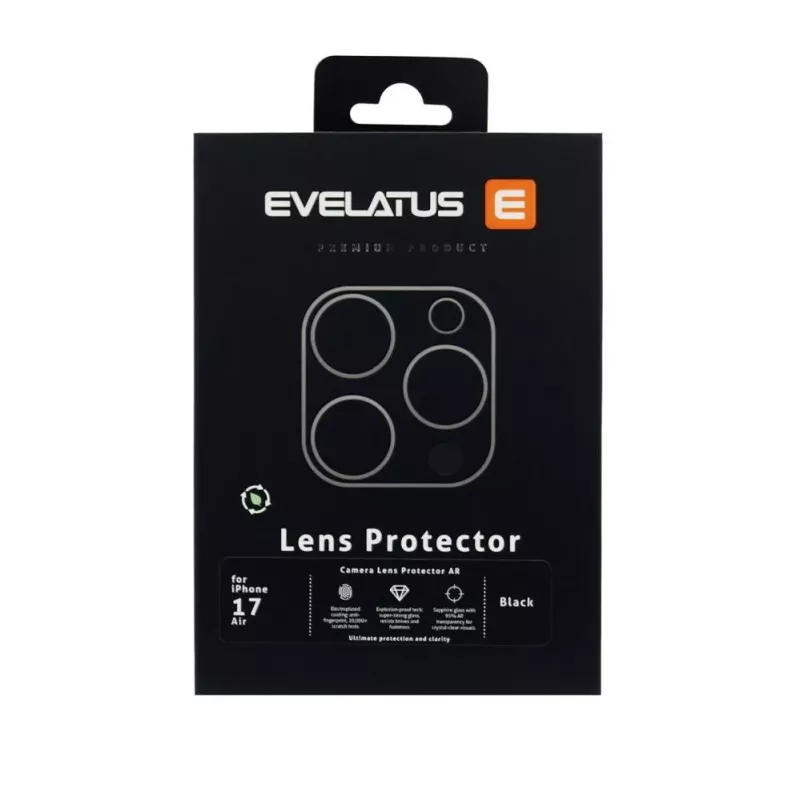 Evelatus Apple iPhone 17 Air Protección Premium Full Body para Lente de Cámara Negro