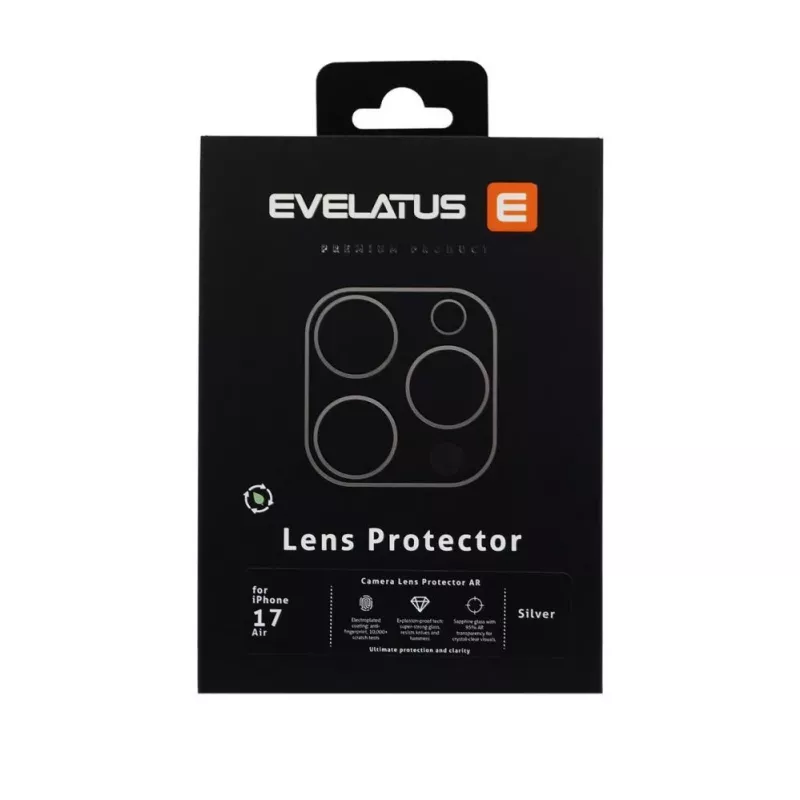 EVELATUS Apple iPhone 17 Air Protección Premium Full Body para Lente de Cámara Plata